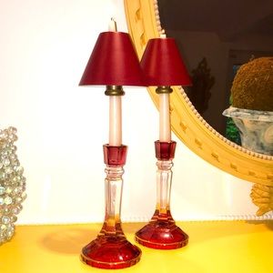 2 crystal candlesticks